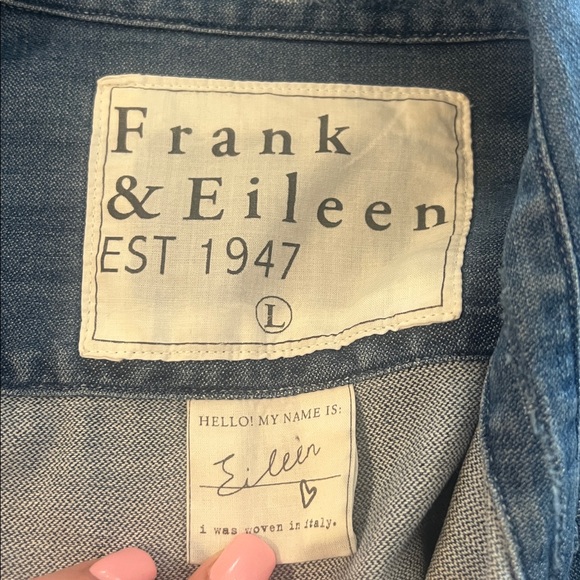 Frank & Eileen Eileen Famous Denim Shirt Sz Large - Picture 12 of 14